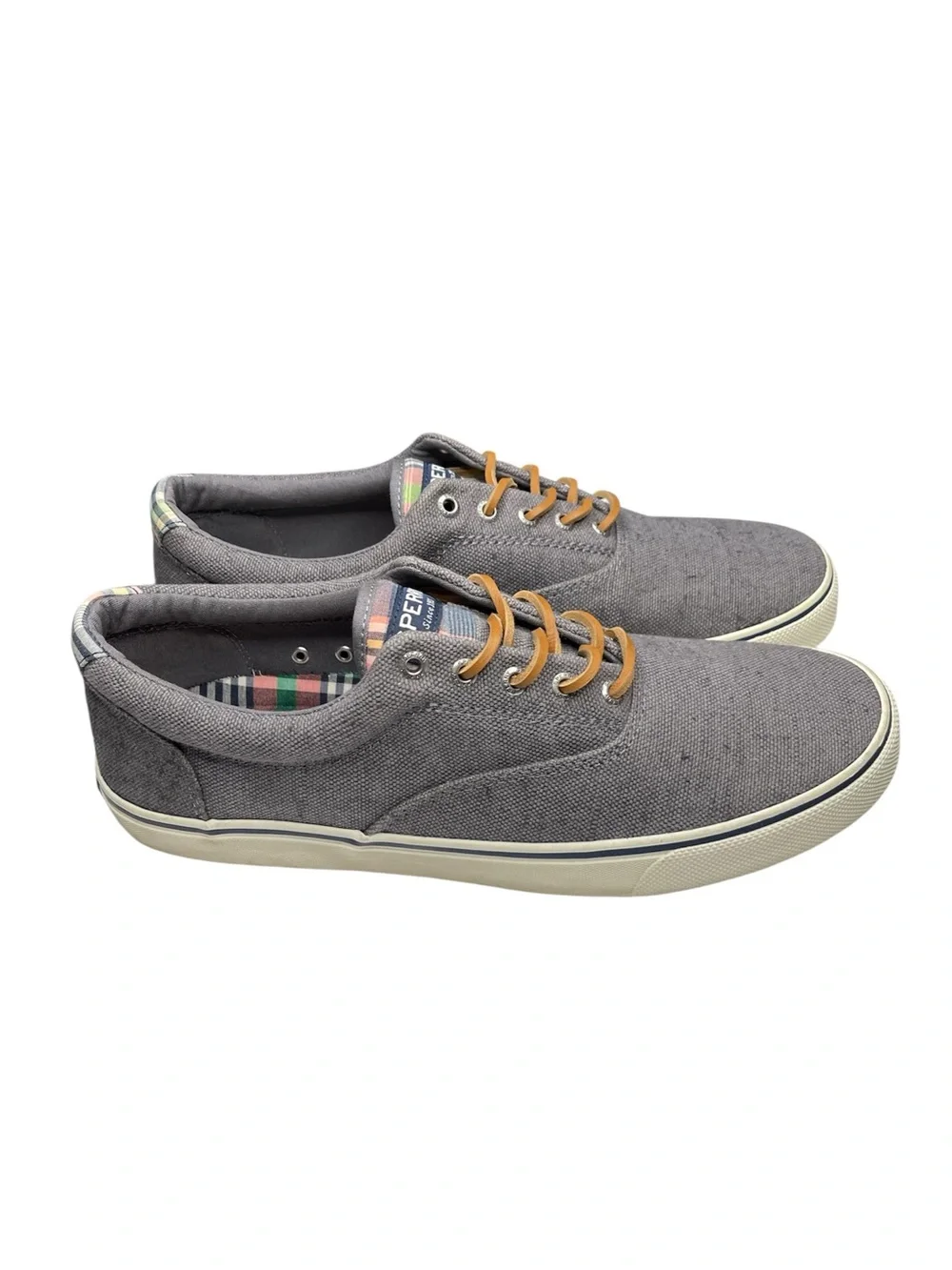 Sperry Top-Sider Striper II CVO Baja Linen Sneaker Grey Men Size 13